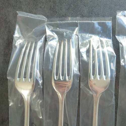 Christofle Perles Dessert Fork Unopened 6pcs Silverplate Flatware Brand New - Picture 11 of 19