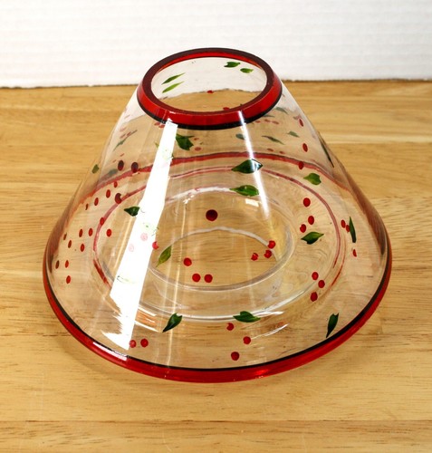 Yankee Candle Large Jar Topper Shade Christmas Holly Berry Clear Glass - Picture 2 of 6