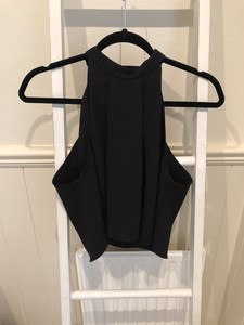 zara black halter top