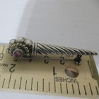 Gold Cable Style Amethyst Brooch Pin Designer Als Italy Sterling Silver & 18K