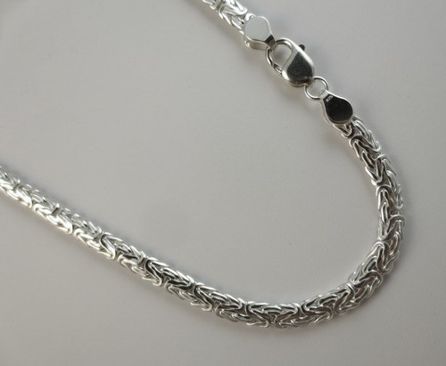 Collar de cadena bizantina 6 mm pulsera plata esterlina 925 7,8,16,18,20,24,30 pulgadas - Imagen 7 de 10