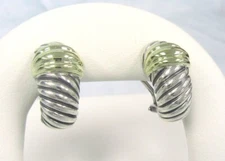 David Yurman Thoroughbred 14k Gold and Sterling Silver Shrimp Earrings