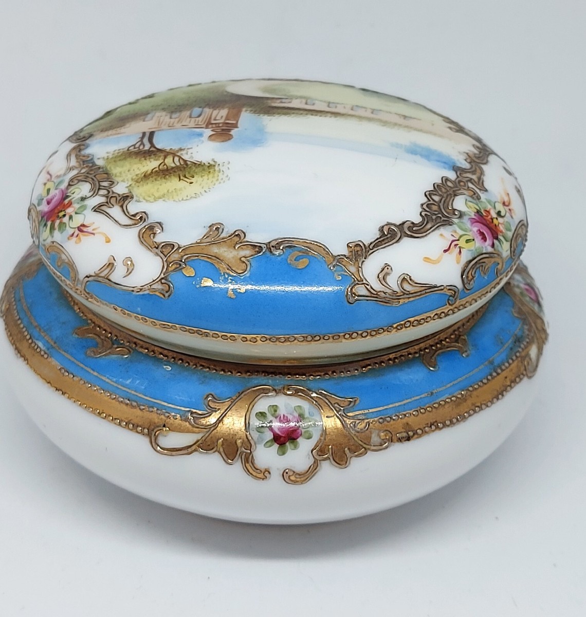 ノリタケ　青とベージュのトリンケットボックス ノリタケ 青とベージュのトリンケットボックス - メルカリ