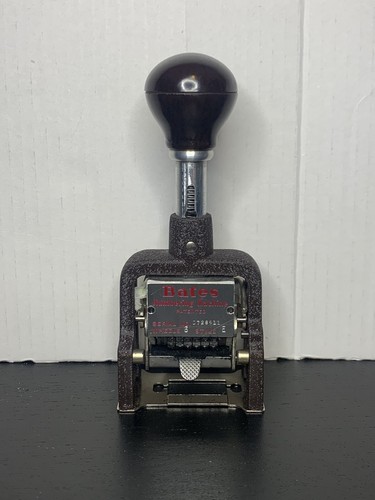 Vintage Bates 6 Wheel Standard Movement Numbering Machine w/ Box - Picture 4 of 12