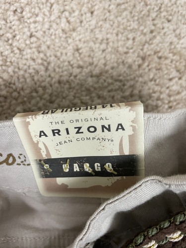 Arizona Jeans Co Cargo Pants Girls 26x29 Regular Fit Bootcut Pockets Belted Gray - Picture 15 of 16