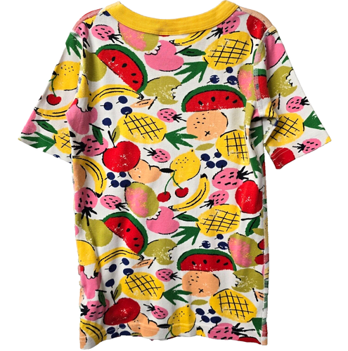 Hanna Andersson Fruit Salad Pajamas 140 US 10 Yellow PJ Sleep Shorts Watermelon - Picture 3 of 6