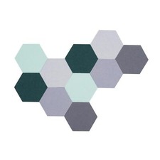 10Pcs Self Adhesive Felt Board Tiles Hexagon Bulletin Board for Walls Felt Co...