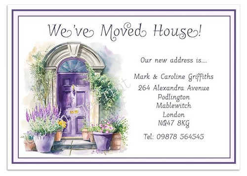 Personalised Change of Address, House Moving New address New Home cards x10 J749 - Picture 2 of 3