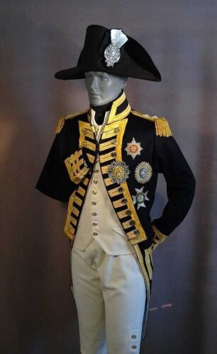 New Men British Royal Navy Vice-Admiral Historical Military Jacket, - Picture 3 of 5
