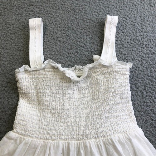 Katie J NYC Elle Midi Sundress Girls Medium White Smocked Adjustable Strap - Picture 4 of 13