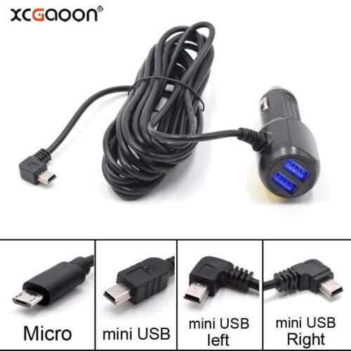 5V 3.4A Mini USB Car Charger 2 USB Ports Car DVR Dash Cam Charging Cable 3.5m UK - Bild 11 von 25