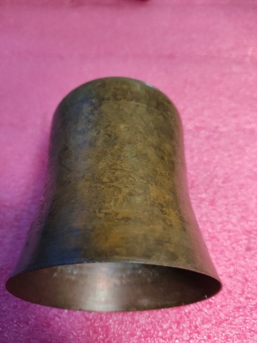 Tazza vintage in ottone con cave a mano - Foto 5 di 10