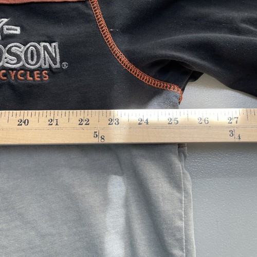Camisa Harley Davidson Para Hombres XXL Gris Manga Larga Henley Deletrear Dobladillo Crudo - Imagen 3 de 17
