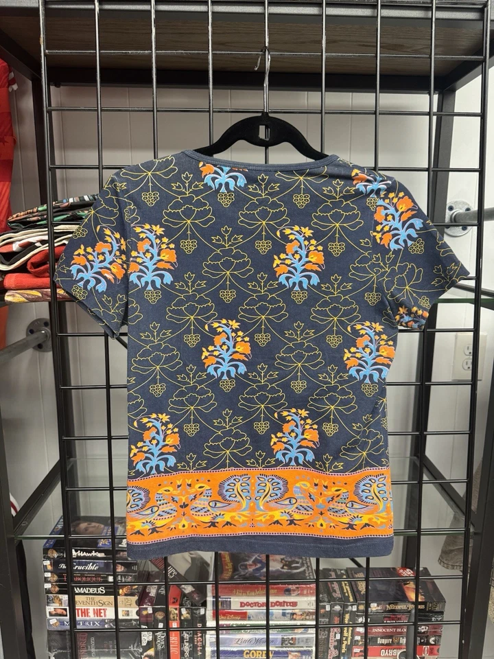 Blusa Vintage Años 90 Y2K Miss Sixty Azul Abstracto Geométrico Cuentas Talla L/XL Foto 4 de 4