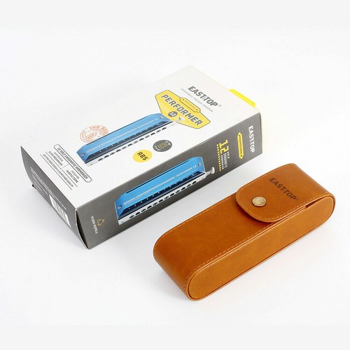 EASTTOP Harmonica 12holes New Chromatic Harmonica Key of C Blue Party Gift - Picture 10 of 12