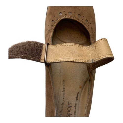 Women's SOFTSPOTS Shoes SIZE US 9.5 M Mary Jane Suede Tan UK 7.5 EUR 40 Brown - Picture 7 of 14