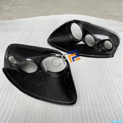 93-98 Real Carbon Flug Style Headlight Headlamp Inserts For Toyota Supra MK4 A80 - Picture 4 of 8