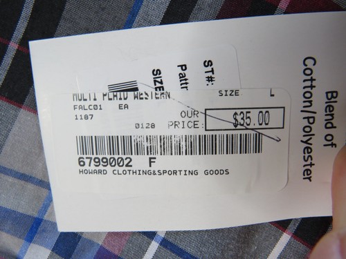 Falcon Bay Large Multi Plaid Western Style Button-Up Collared Dress Shirt NWT - Picture 5 of 5