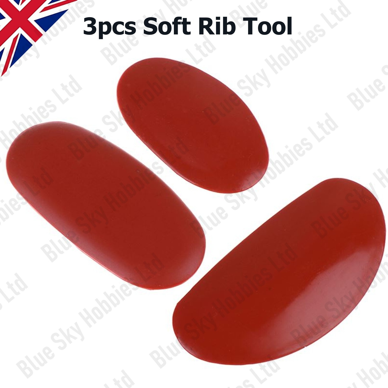 3pcs Soft Rib Tools Rubber Kidney Pottery Throwing Smoothing Finishing Clay Set