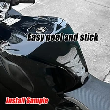 MC Motoparts Dot Black Fish Bone Gas Tank Pad Protector Cover Grip Removable