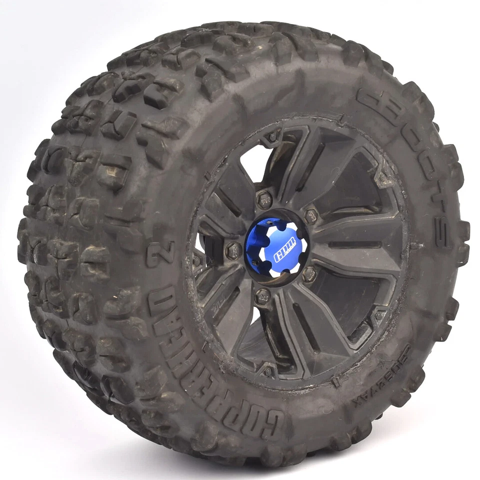 GPM Aluminum 7075 Alloy Wheel Adapters Blue Pro-Line Tire for 1:5 X-Maxx / XRT - Image 3 of 3