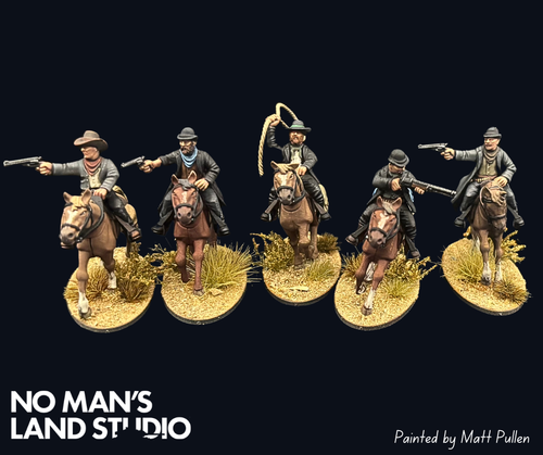 Gunfighters montato x5 Wild West 28 mm che cowboy professionista dipinto COMMISSIONE - Foto 3 di 4