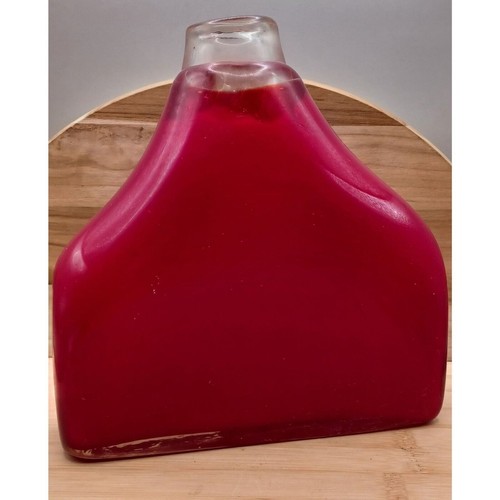 1960s Vintage ART GLASS Red Swedish Cased Glass Bottle Vase - MCM