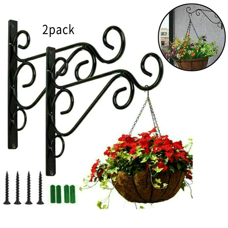 2x Hanging Plant Bracket Wall Plant Hook Heavy Duty Hangers Flower Pot  Lantern