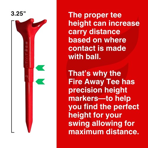 FIRE AWAY Premium Golf Tees Reduced Ball Spin Less Friction & Precision Heigh... - Picture 6 of 6