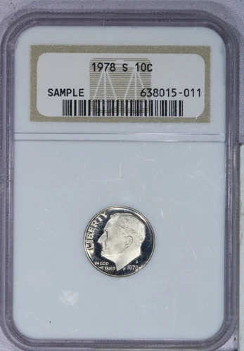 1978-S Roosevelt Dime 10C NGC Sample Old Holder
