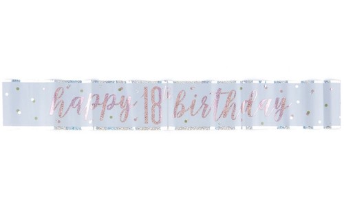 White rose gold themed 18th birthday party table decorations balloons banners - Picture 24 of 70