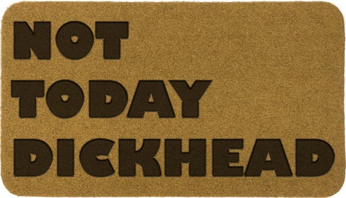 Not Today Dickhead Outdoor Synthetic Coir Grey Door Mat Hand UK Badass Doormat - Picture 2 of 4