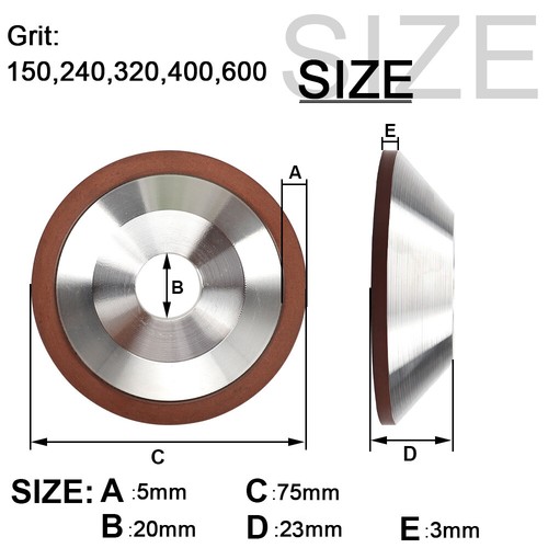 75/100/125/150mm Resin Diamond Grinding Wheel Metal Cup Grinder Disc 150-600Grit - Picture 8 of 14