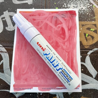 MODIFIED Rose Pink Uni Paint Marker PX-30 Broad Chisel Tip 8mm