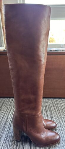 NUEVO FREE PEOPLE DAKOTA Botas Altas Sobre la Rodilla Cuero Slouchy Talla 9/39 Italia - Imagen 2 de 9