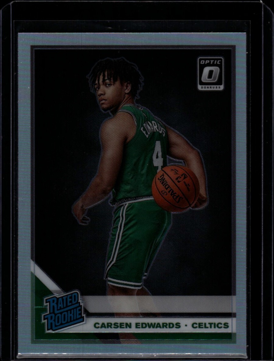 2019 Panini Donruss Optic Rated Rookies Holo Prizm Carsen Edwards #196 Rookie RC
