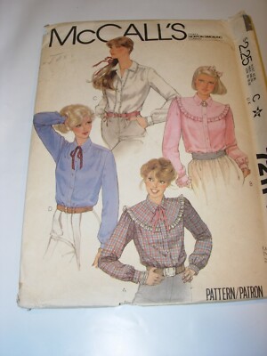 WOMENS UNCUT MCCALLS 7211 SEWING PATTERN BLOUSE SHIRT TOP TIE SIZE 10 32.5'' BUST