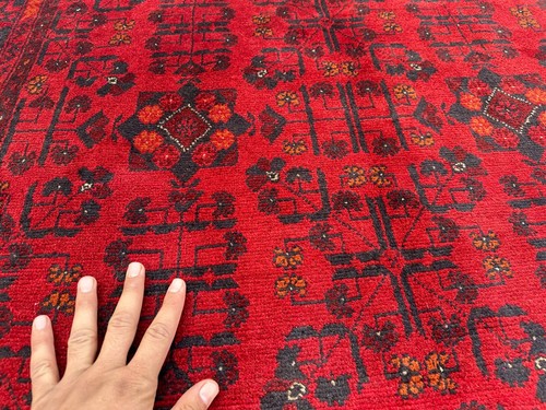 4x7 Afghan Turkmen Khal Mohammadi Bukhara Rug | Ethnic Oriental Style Wool Rug - Picture 9 of 14
