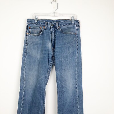 Levi Men 505 Size 34×32 Blue Faded Denim Jeans | eBay