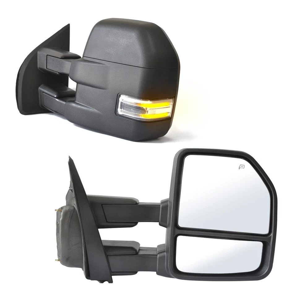 Espejos retrovisores de remolque para Ford F150 2015-20 potencia charco térmico luz de señal dinámica Foto 2 de 4