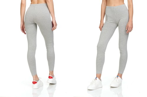 Womens Soft Stretch Cotton High Waisted Leggings Long Workout Yoga Pant Fitness - Picture 3 of 4