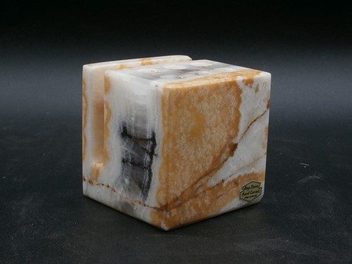 Vintage Marble Onyx Pen/Pencil Holder w/Business Card Slot Desk Accessory 6 Spot - Picture 5 of 12