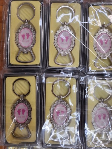 12-Baby Shower Favors Decorations Its A Baby Girl Keychains Recuerdos Niña Pink - 第 1/1 張圖片