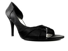 Nine West Women's Chictochic D'Orsay Pumps Black Satin Size 9