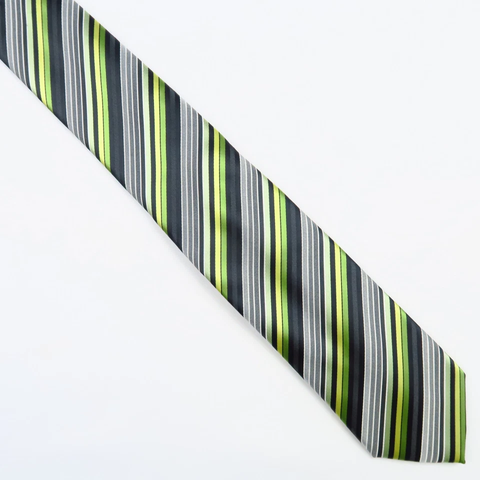 Corbata de cuello para hombre Colors by Alexander Julian verde gris diagonal a rayas 64x3 Foto 2 de 4