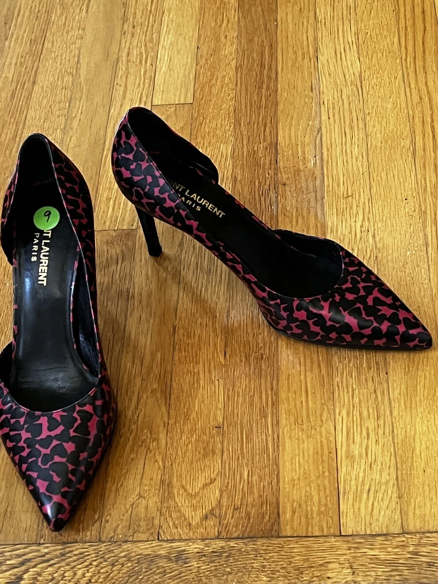 Saint Laurent Black Red Heart Shoes 39 Preowned eBay