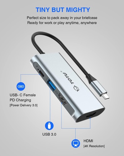 Typ C auf Dual HDMI Adapter Dockingstation, USB C Hub, 4 in 1 für Mac, Laptops 5Gb - Bild 3 von 9