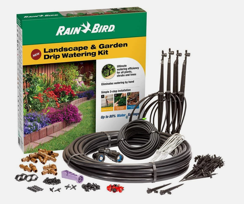 Rain Bird 108 Piece Drip Irrigation Kit for Efficient Garden Watering