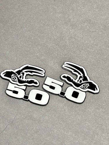 5.0 COYOTE Emblem Badges White On Black Fender Angry Aggressive Racing - Picture 3 of 8