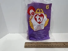 McDonald's Vintage 1998 Ty Teenie Beanie Baby Happy the Hippo #6 , Sealed